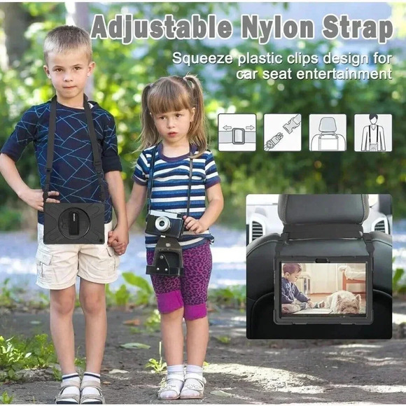 Fire HD 10/HD 10 Plus 11th Generation 2021 Case, Stand Carrying Strap Kids Cover - Picture 7 of 10